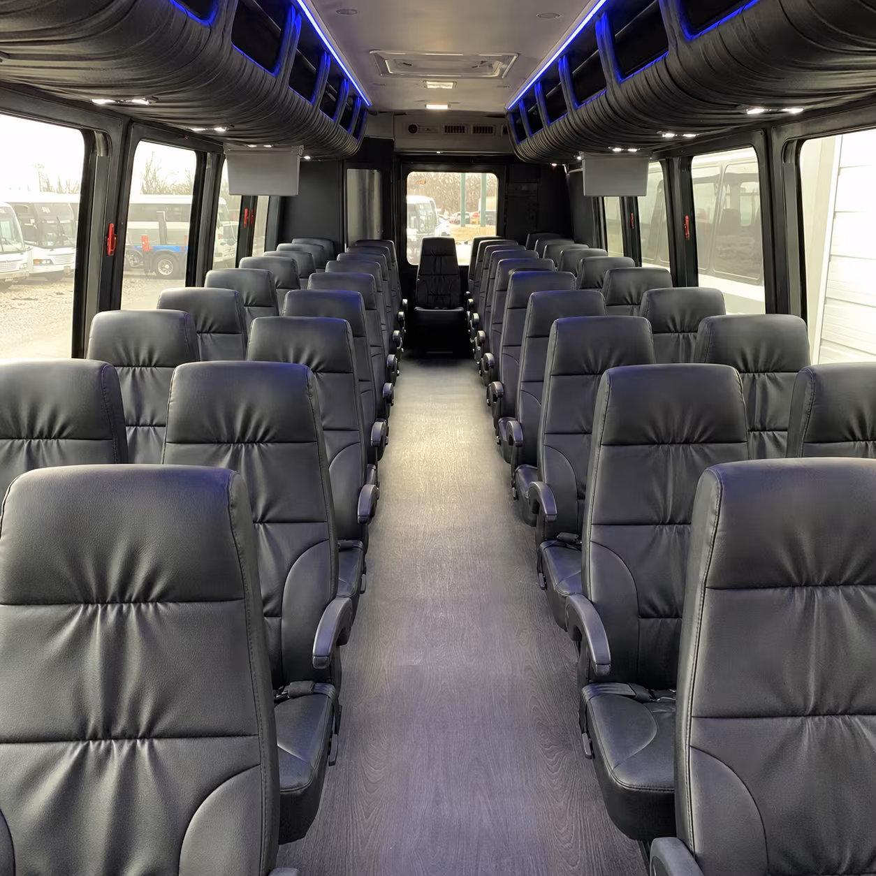 brick 28 passenger minibus interior