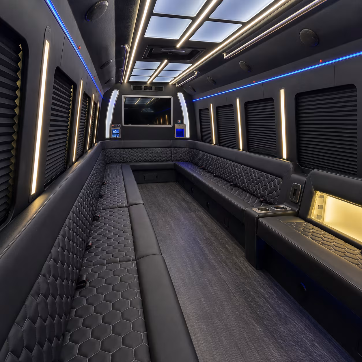 brick party bus inside