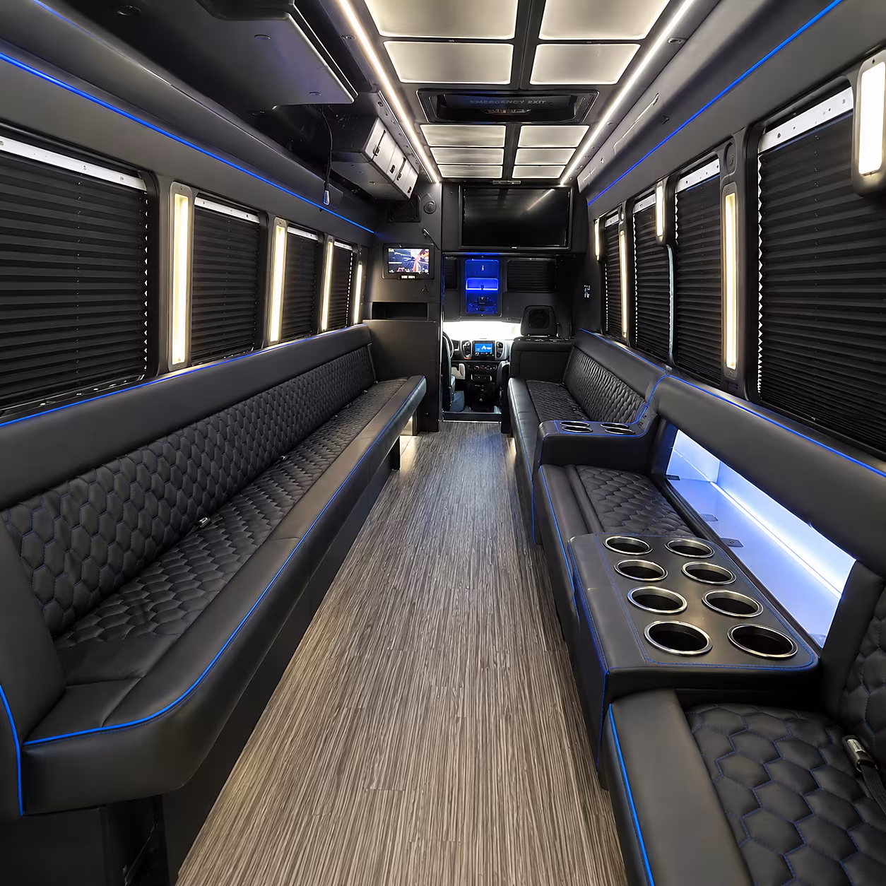brick party bus interior