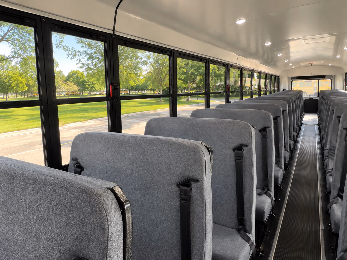 brick school bus inside
