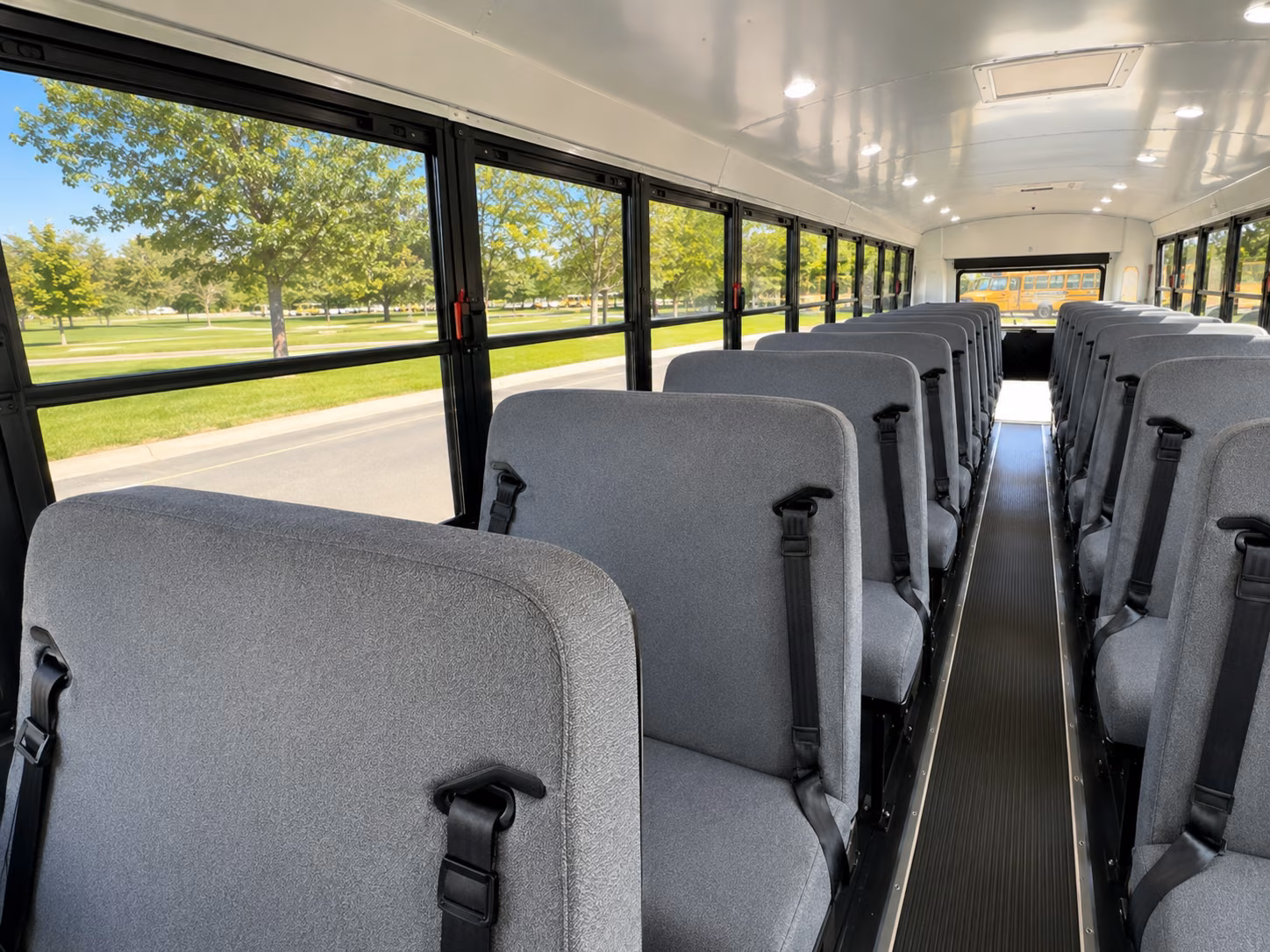 brick school bus interior